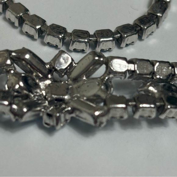 Vintage Light Blue Rhinestone Choker Necklace 1950’s - Picture 4 of 14